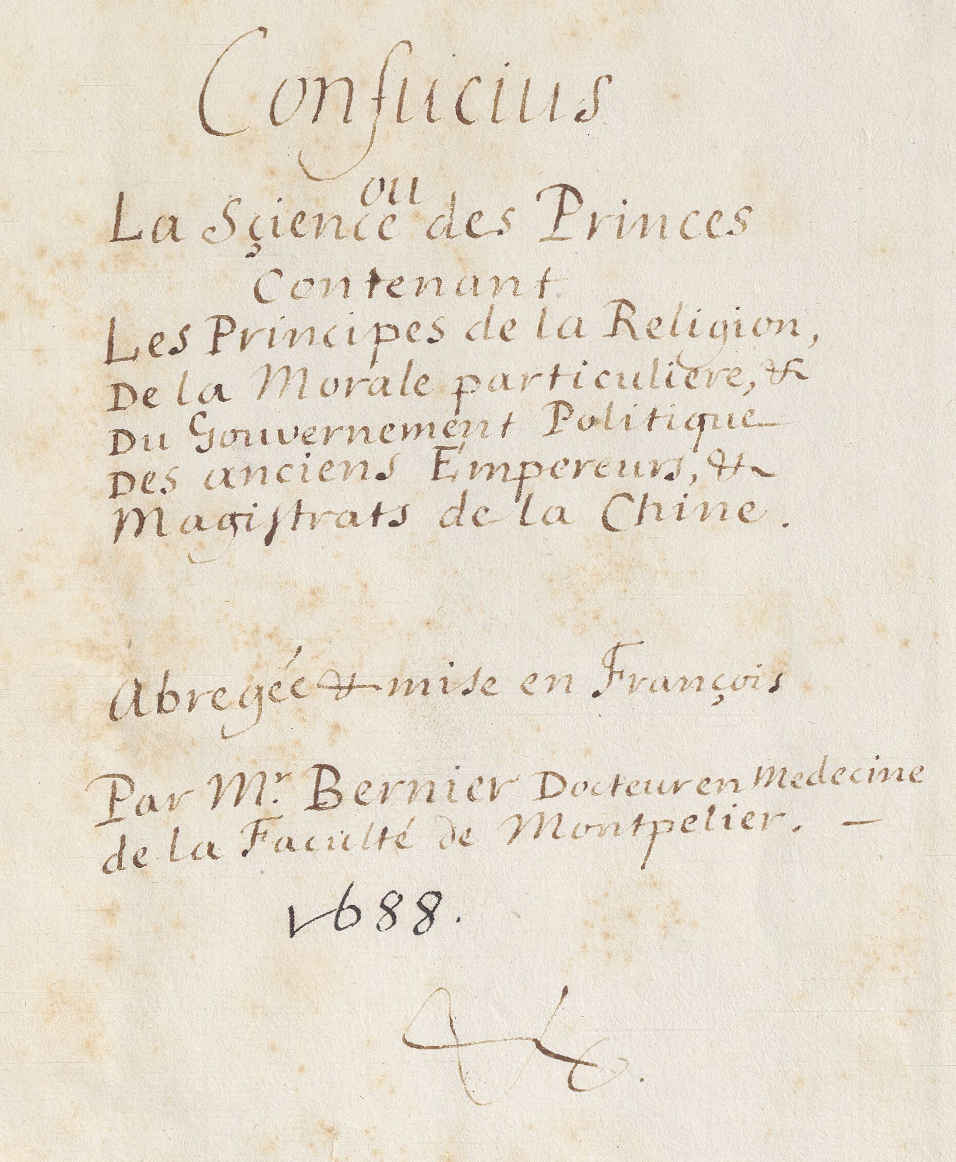 Confucius ou la science des princes