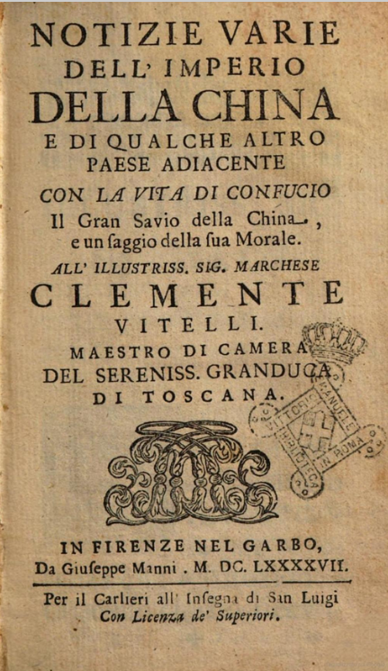 Notizie Varie dell'Imperio della China