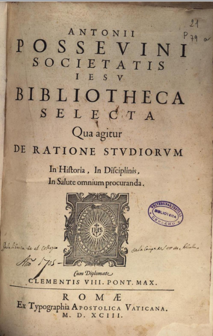Bibliotheca selecta qua agitur de ratione studiorum (1593)