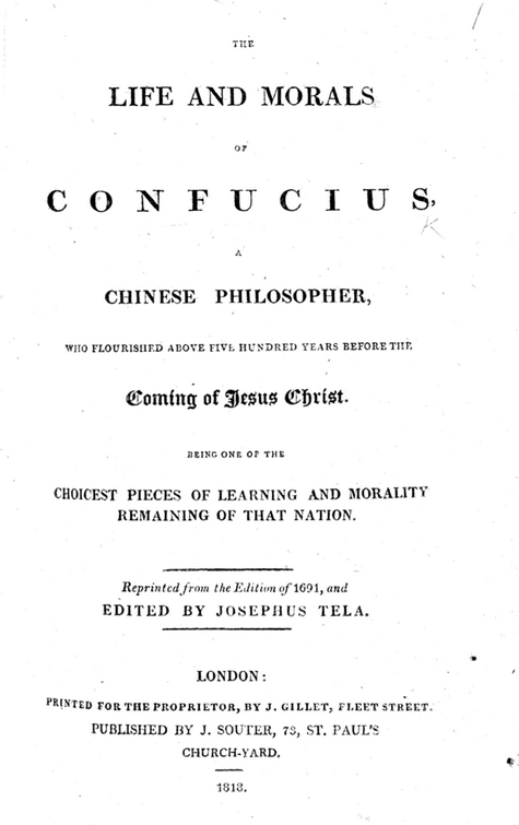 The Life and Morals of Confucius, a Chinese Philosopher