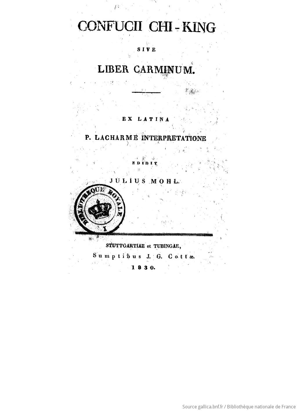 Confucii Chi King sive Liber Carminum